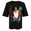 Black - Front - Whitney Houston Womens-Ladies 80s Oversized T-Shirt