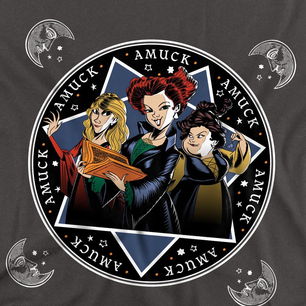 Charcoal - Side - Hocus Pocus Unisex Adult Amuck, Amuck, Amuck Sanderson Sisters T-Shirt