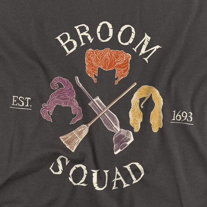 Charcoal - Side - Hocus Pocus Unisex Adult Broom Squad Sanderson Sisters T-Shirt