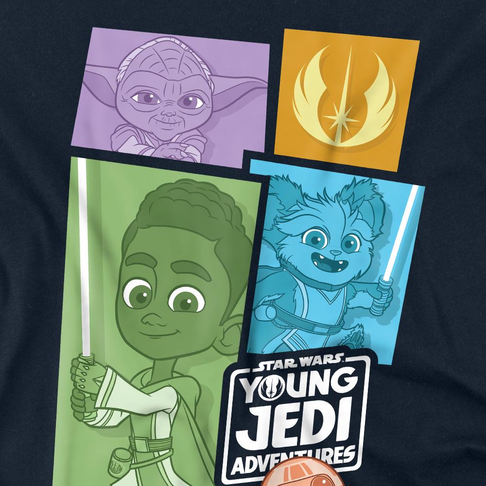 Navy - Side - Star Wars Unisex Adult Young Jedi Adventure Blocks T-Shirt
