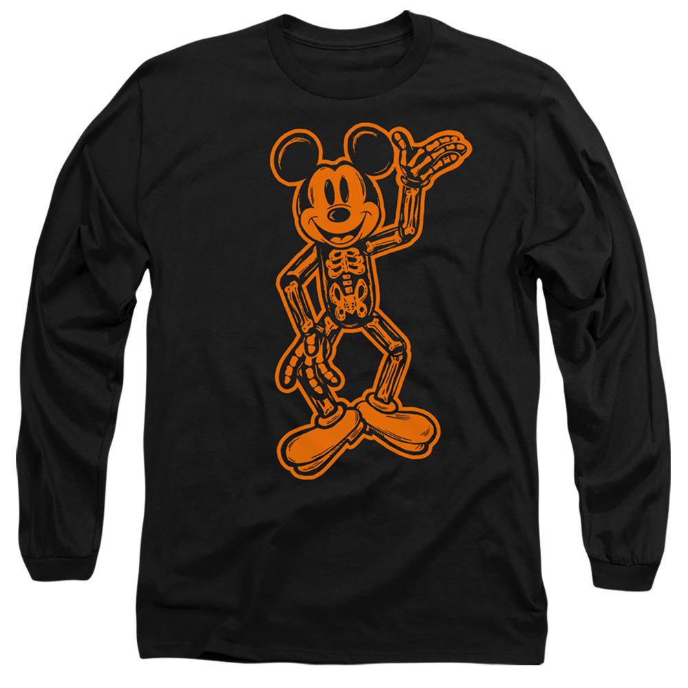 Black - Front - Disney Unisex Adult Mickey Mouse Skeleton T-Shirt