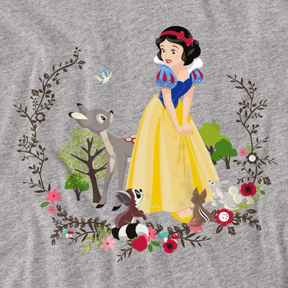 Sport Heather - Side - Snow White Unisex Adult And Her Forest Friends T-Shirt