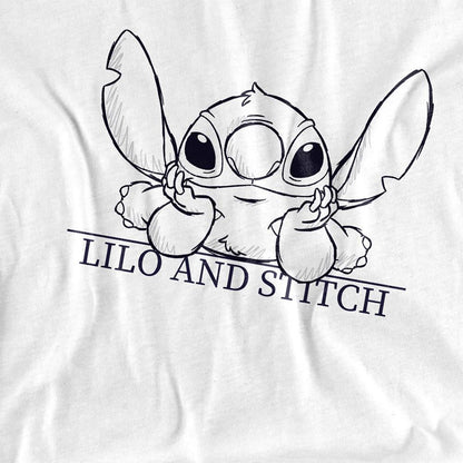 White - Side - Lilo & Stitch Unisex Adult Relaxed Sketch T-Shirt