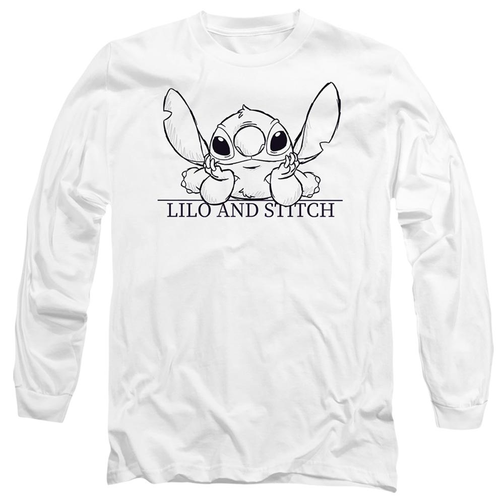 White - Front - Lilo & Stitch Unisex Adult Relaxed Sketch T-Shirt
