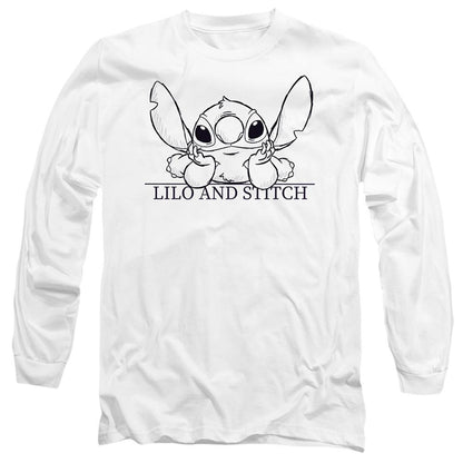 White - Front - Lilo & Stitch Unisex Adult Relaxed Sketch T-Shirt