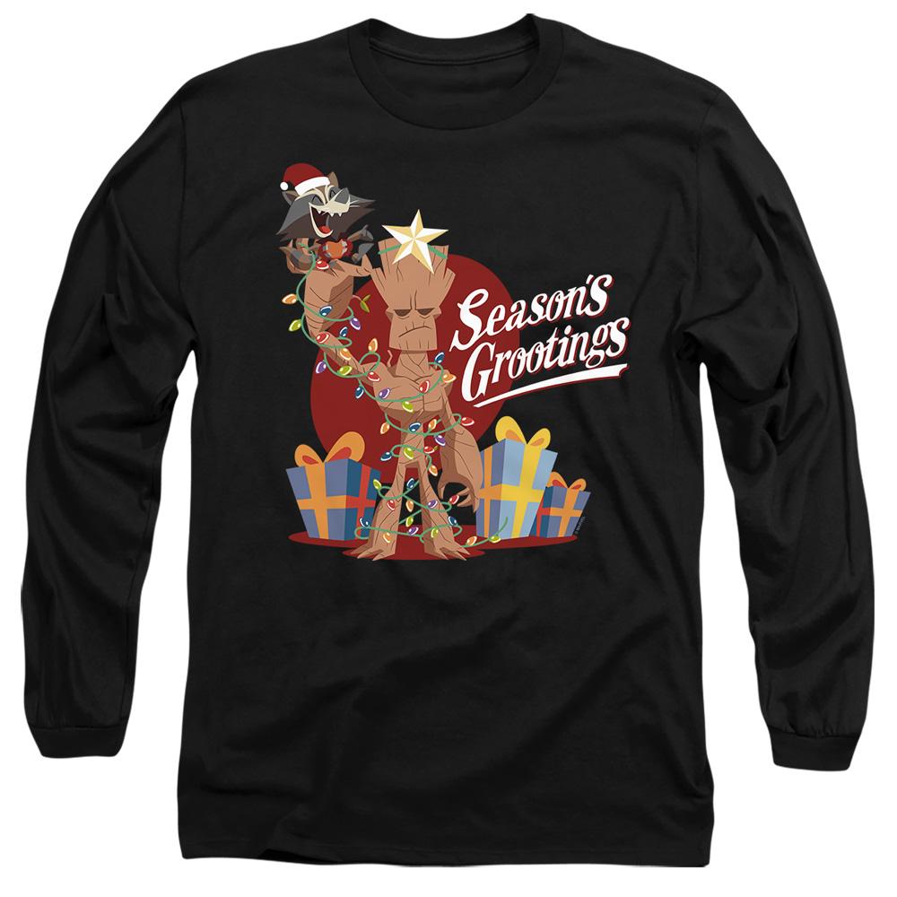 Black - Front - Guardians Of The Galaxy Unisex Adult Seasons Grootings T-Shirt