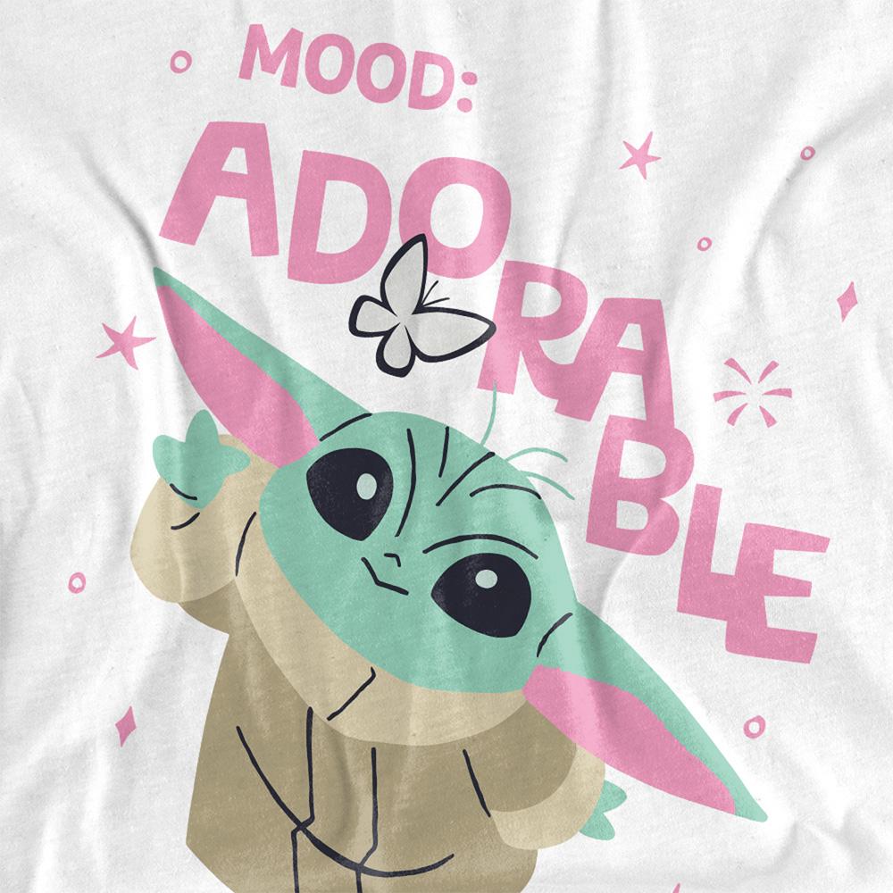 White - Side - Star Wars: The Mandalorian Unisex Adult Mood Adorable Grogu T-Shirt