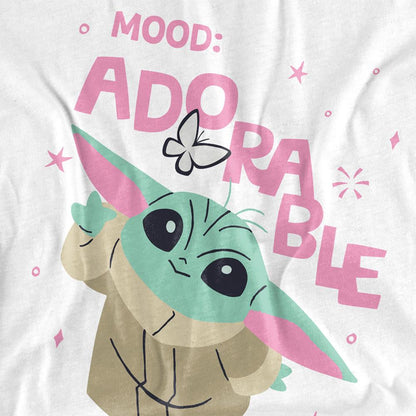 White - Side - Star Wars: The Mandalorian Unisex Adult Mood Adorable Grogu T-Shirt