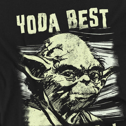 Black - Side - Star Wars Unisex Adult Yoda Best Dad Comic T-Shirt