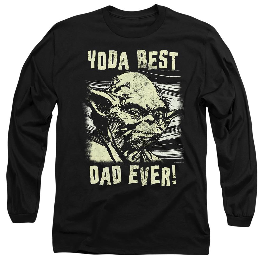 Black - Front - Star Wars Unisex Adult Yoda Best Dad Comic T-Shirt