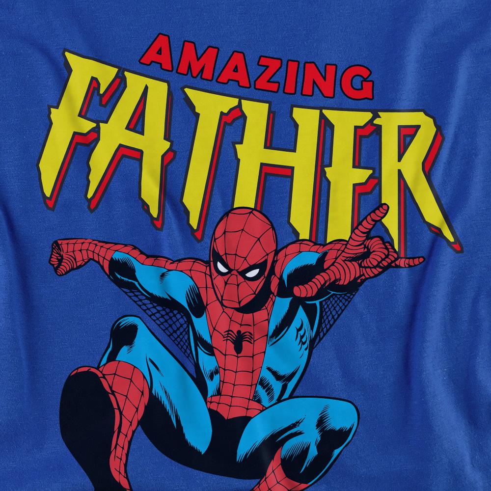 Royal Blue - Side - Spider-Man Unisex Adult Amazing Dad Fathers Day T-Shirt