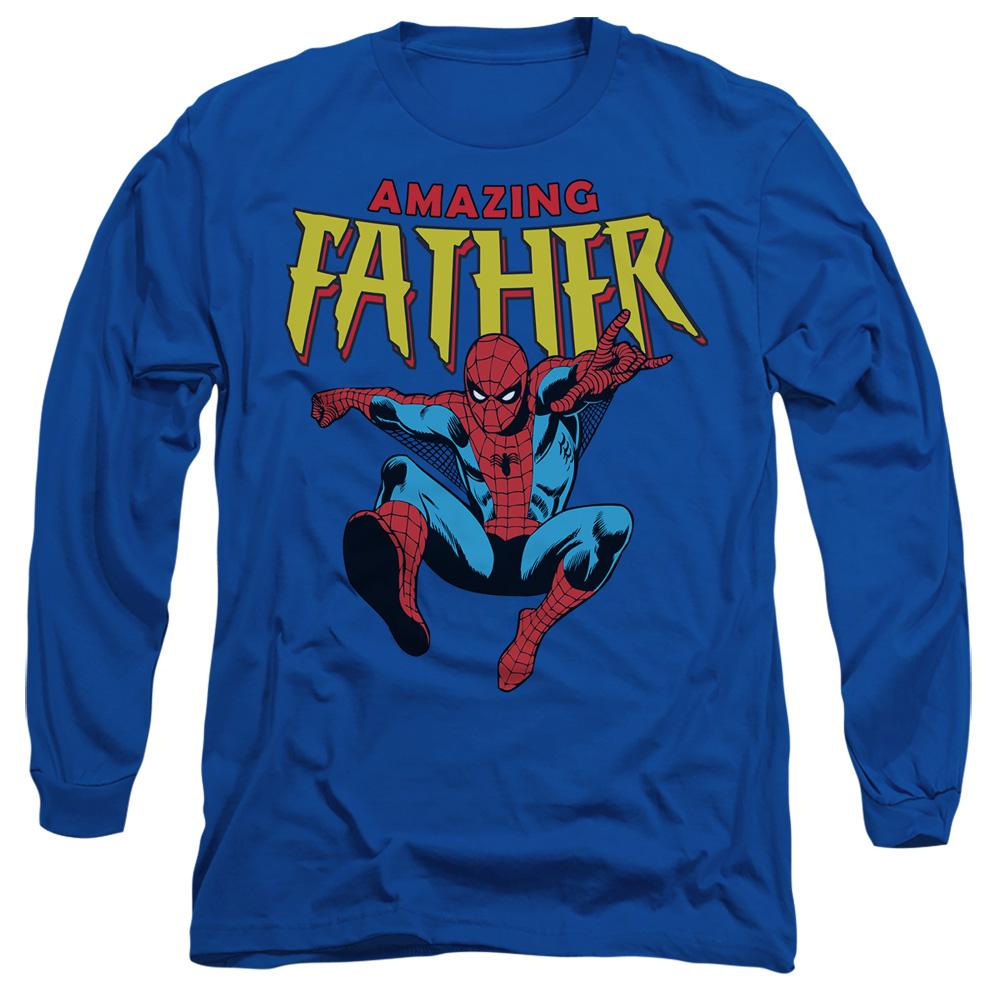 Royal Blue - Front - Spider-Man Unisex Adult Amazing Dad Fathers Day T-Shirt