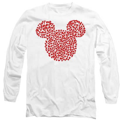 White - Front - Disney Unisex Adult Mickey Mouse Heart Ears Silhouette Valentine`s Day T-Shirt