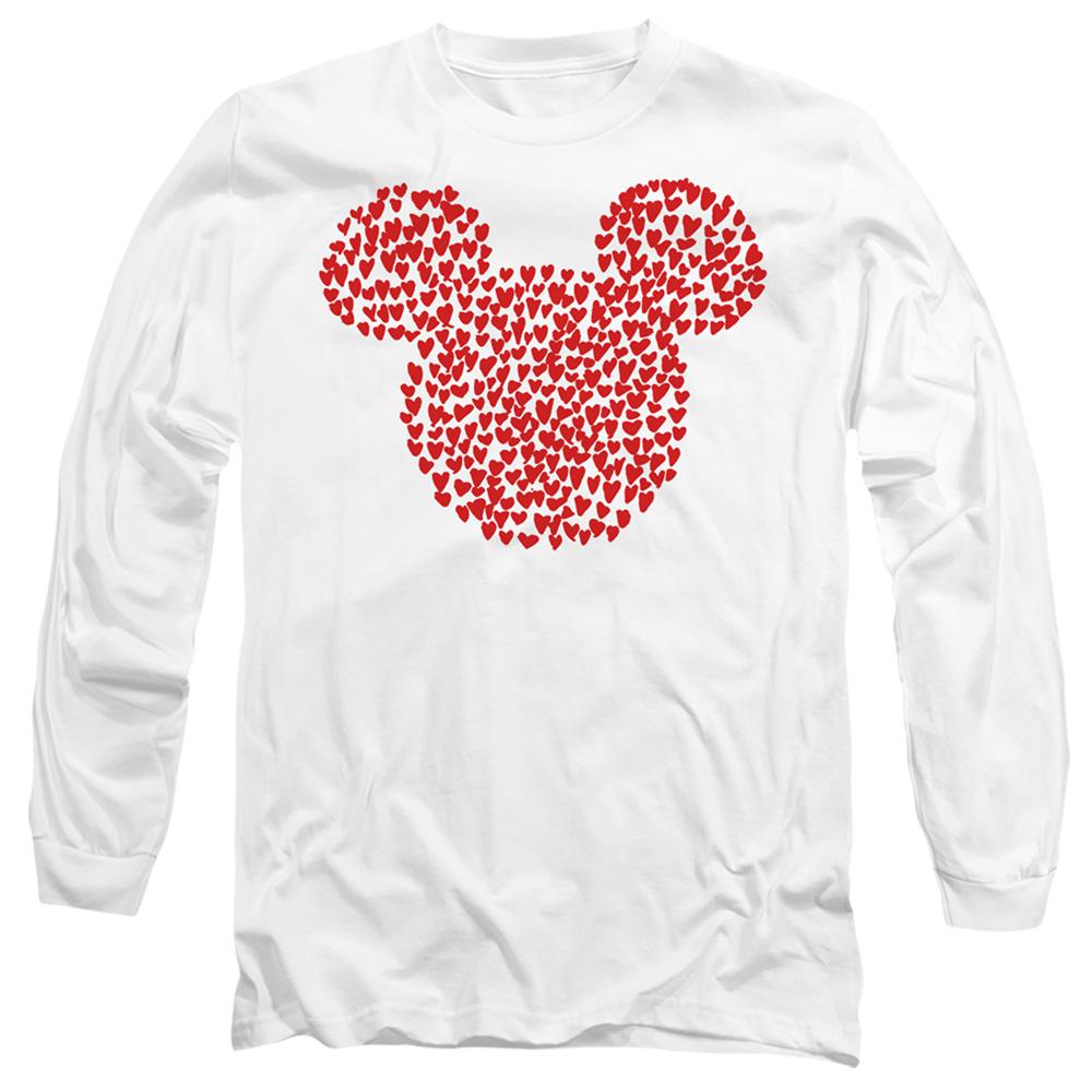 White - Front - Disney Unisex Adult Mickey Mouse Heart Ears Silhouette Valentine`s Day T-Shirt