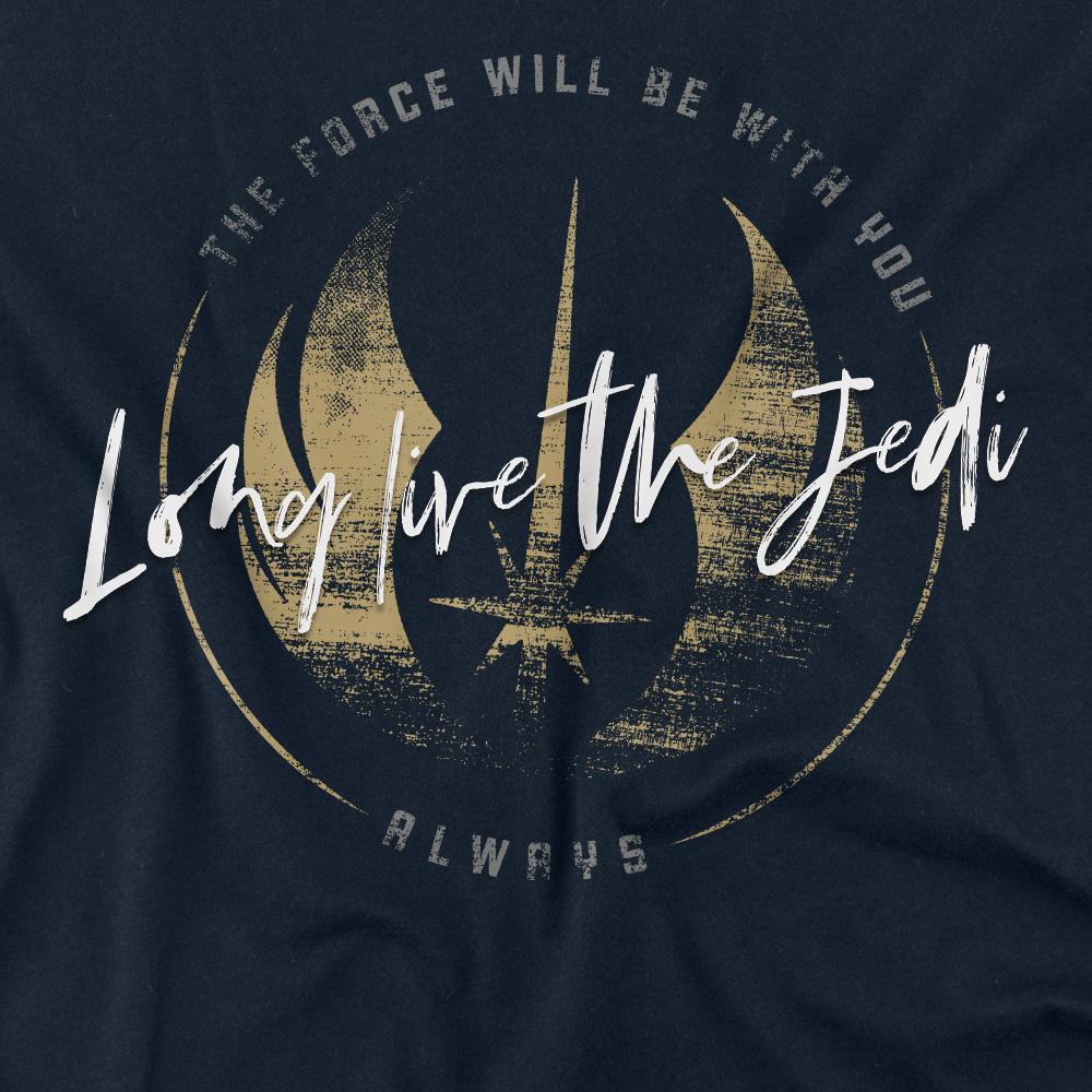 Navy - Side - Star Wars Unisex Adult Long Live The Jedi Obi Wan Kenobi T-Shirt