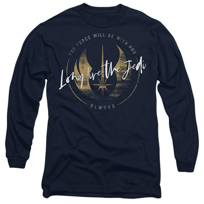 Navy - Front - Star Wars Unisex Adult Long Live The Jedi Obi Wan Kenobi T-Shirt