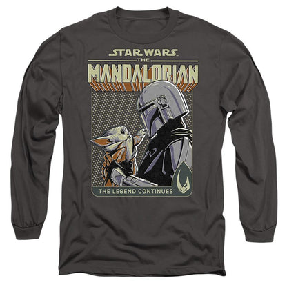 Charcoal - Front - Star Wars: The Mandalorian Unisex Adult Legend Continues Grogu T-Shirt