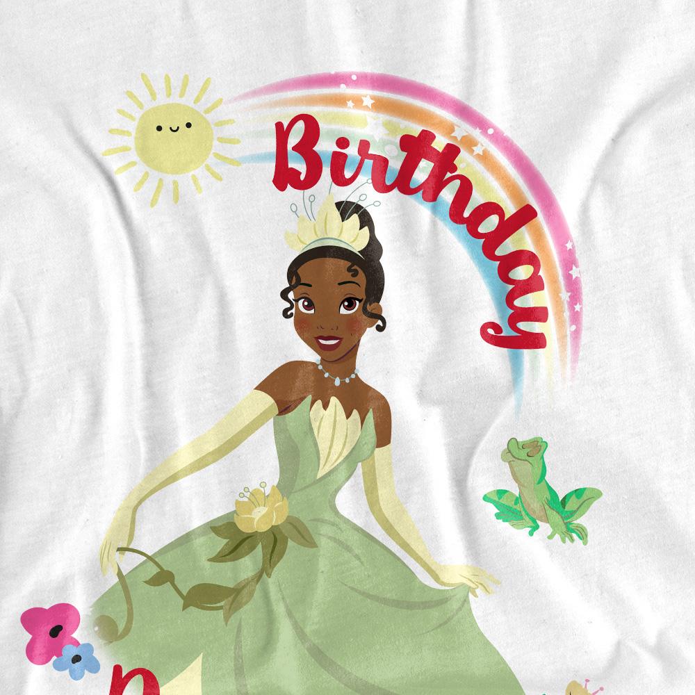 White - Side - The Princess and the Frog Unisex Adult Birthday Princess Tiana T-Shirt