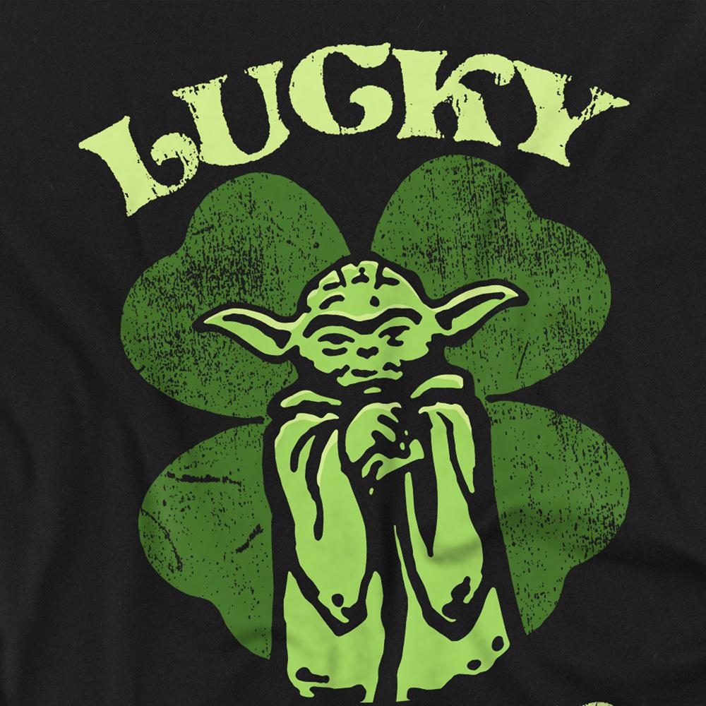 Black - Side - Star Wars Unisex Adult Lucky Yoda St Patricks Day T-Shirt