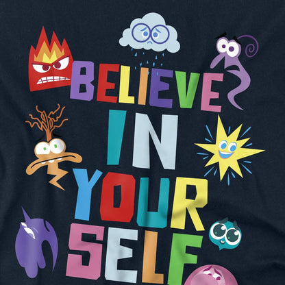 Navy - Side - Inside Out 2 Unisex Adult Believe In Yourself T-Shirt