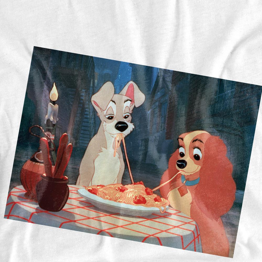 White - Side - Lady And The Tramp Unisex Adult Date Goals T-Shirt