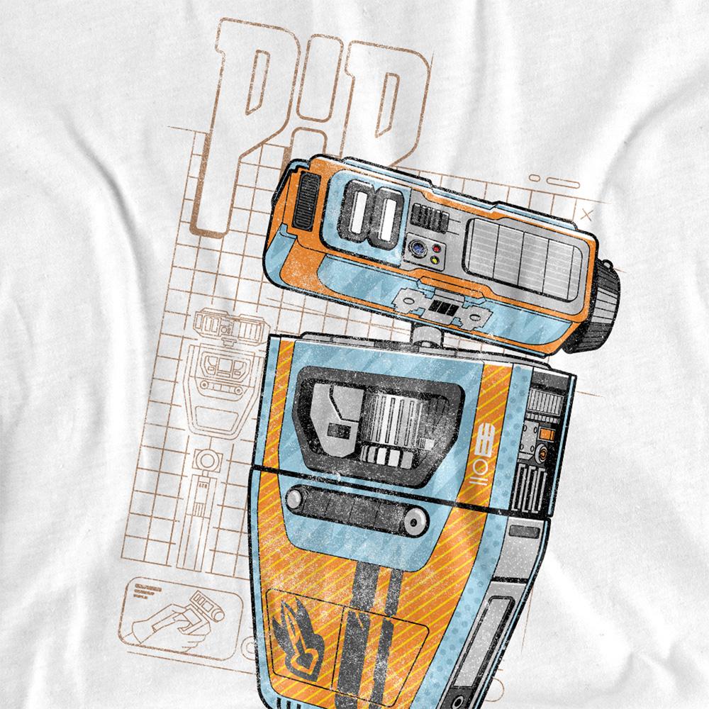 White - Side - Star Wars: The Acolyte Unisex Adult Pip Droid Blueprint T-Shirt