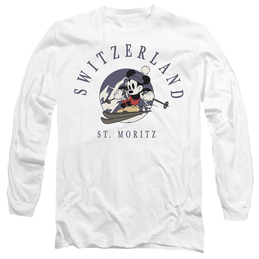 White - Front - Disney Unisex Adult Switzerland Mickey Mouse T-Shirt