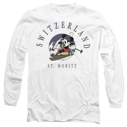 White - Front - Disney Unisex Adult Switzerland Mickey Mouse T-Shirt