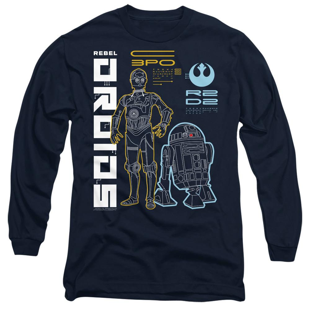 Navy - Front - Star Wars Unisex Adult Rebel Droids T-Shirt