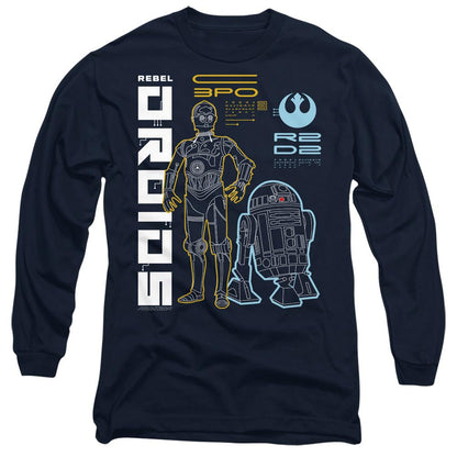 Navy - Front - Star Wars Unisex Adult Rebel Droids T-Shirt