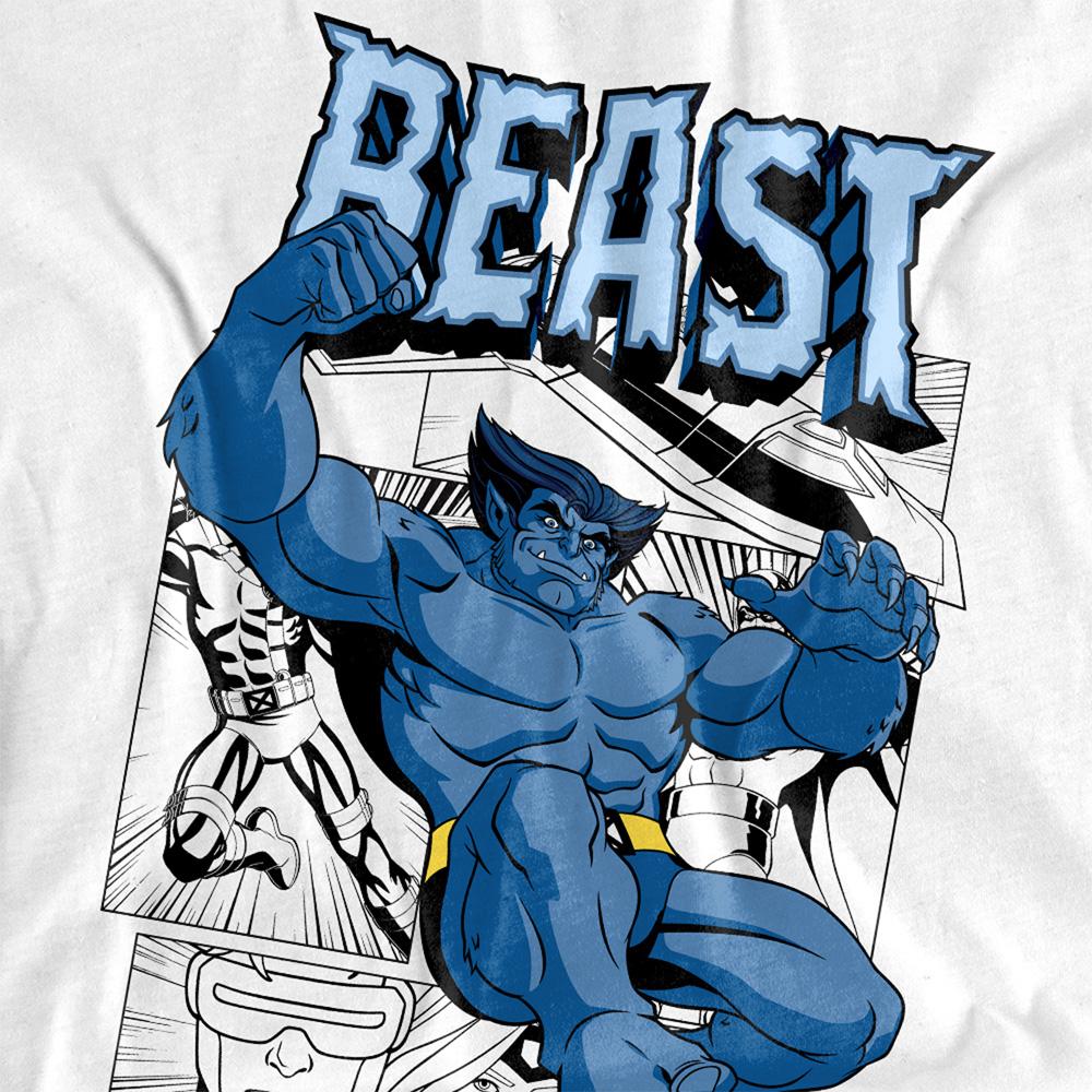 White - Side - Marvel Unisex Adult X-Men Beast Comic T-Shirt