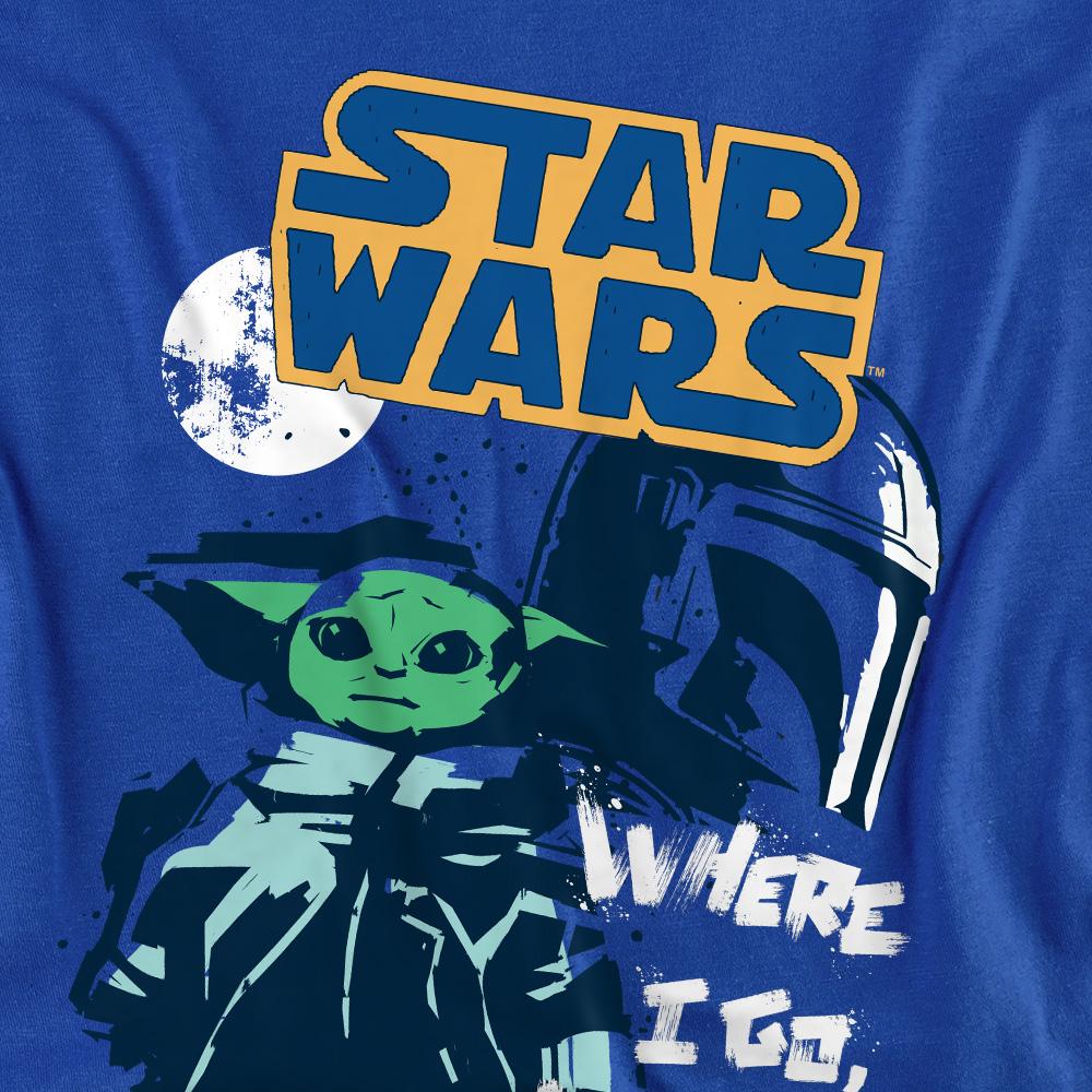 Royal Blue - Side - Star Wars Unisex Adult Swipe Grogu T-Shirt