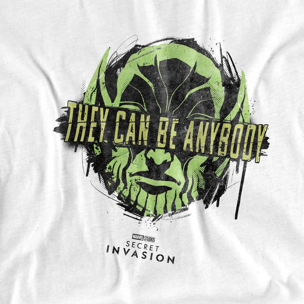 White - Side - Marvel Unisex Adult Secret Invasion Anybody T-Shirt
