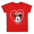 Red - Front - Disney Girls Mickey Mouse Kiss T-Shirt