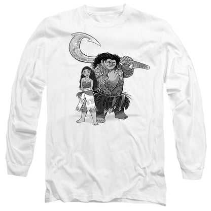 White - Front - Moana Unisex Adult Maui Moana Sketch T-Shirt