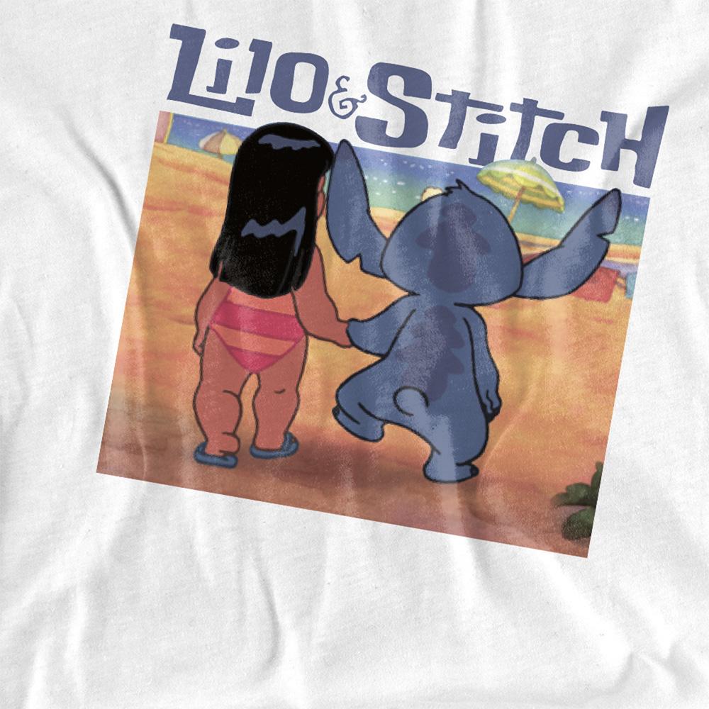 White - Side - Lilo & Stitch Unisex Adult Into The Sunset T-Shirt