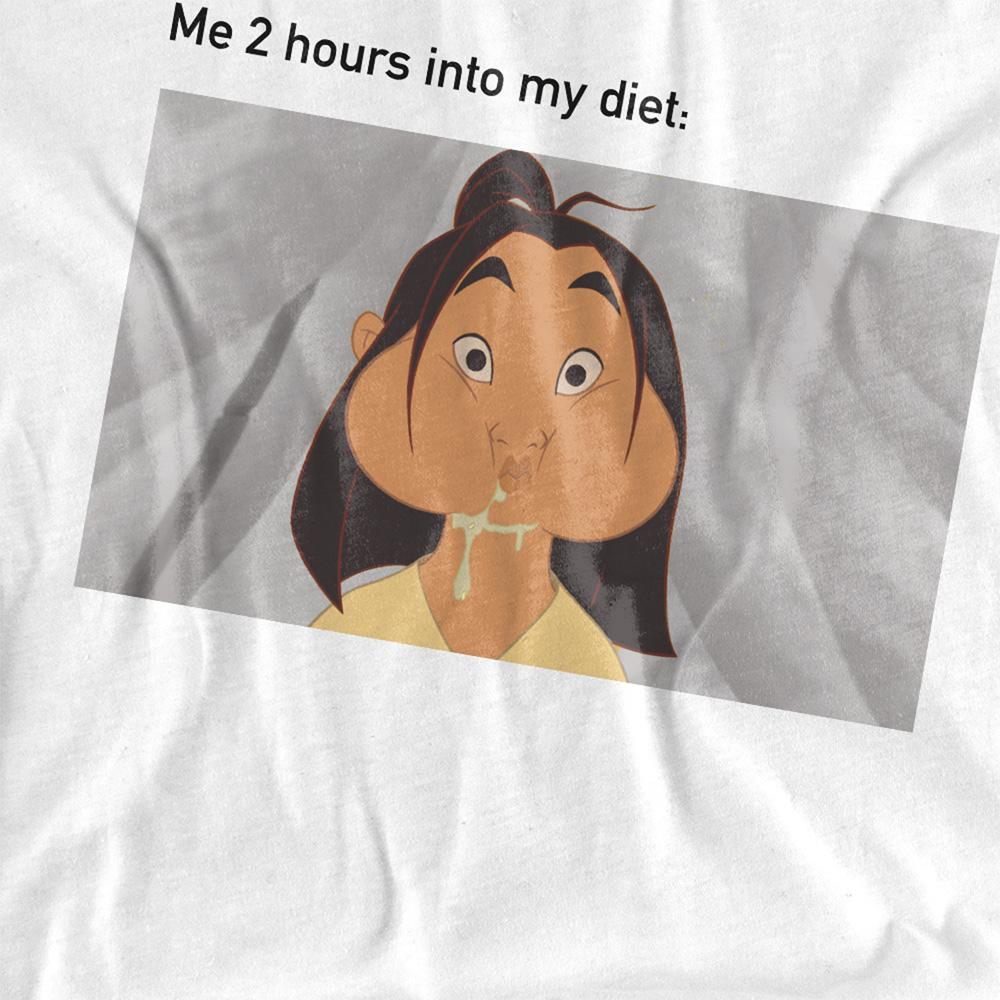 White - Side - Mulan Unisex Adult Diet Fail Meme T-Shirt