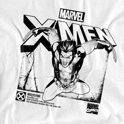 White - Side - Marvel Unisex Adult X-Men Wolverine Jump T-Shirt
