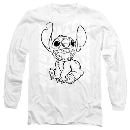 White - Front - Lilo & Stitch Unisex Adult Sketch Name Repeat T-Shirt