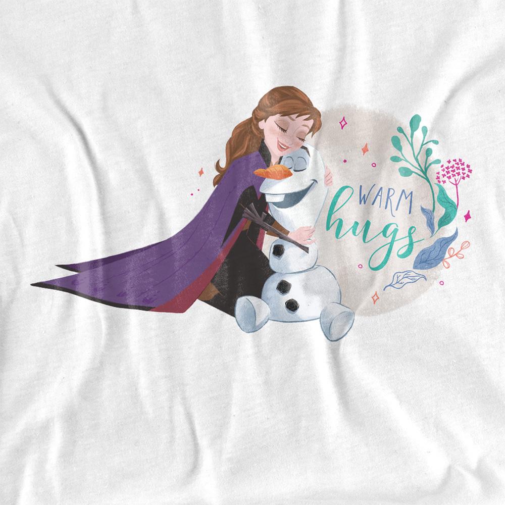 White - Side - Frozen Unisex Adult Like Warm Hugs Anna Olaf T-Shirt