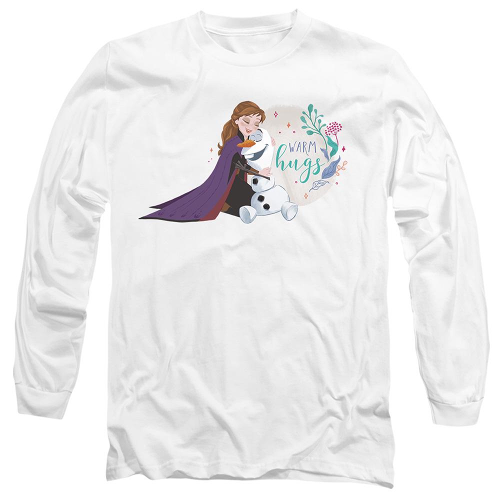 White - Front - Frozen Unisex Adult Like Warm Hugs Anna Olaf T-Shirt