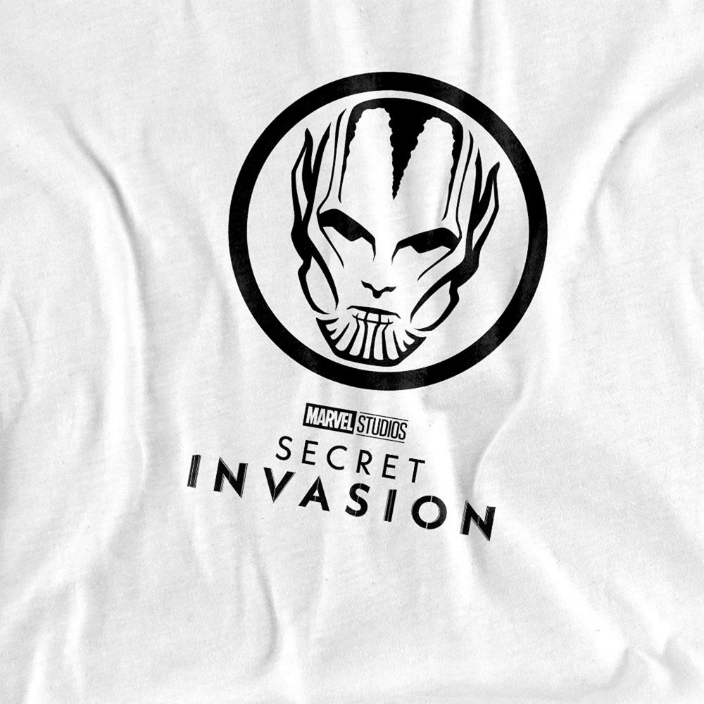 White - Side - Marvel Unisex Adult Secret Invasion Mono Badge T-Shirt