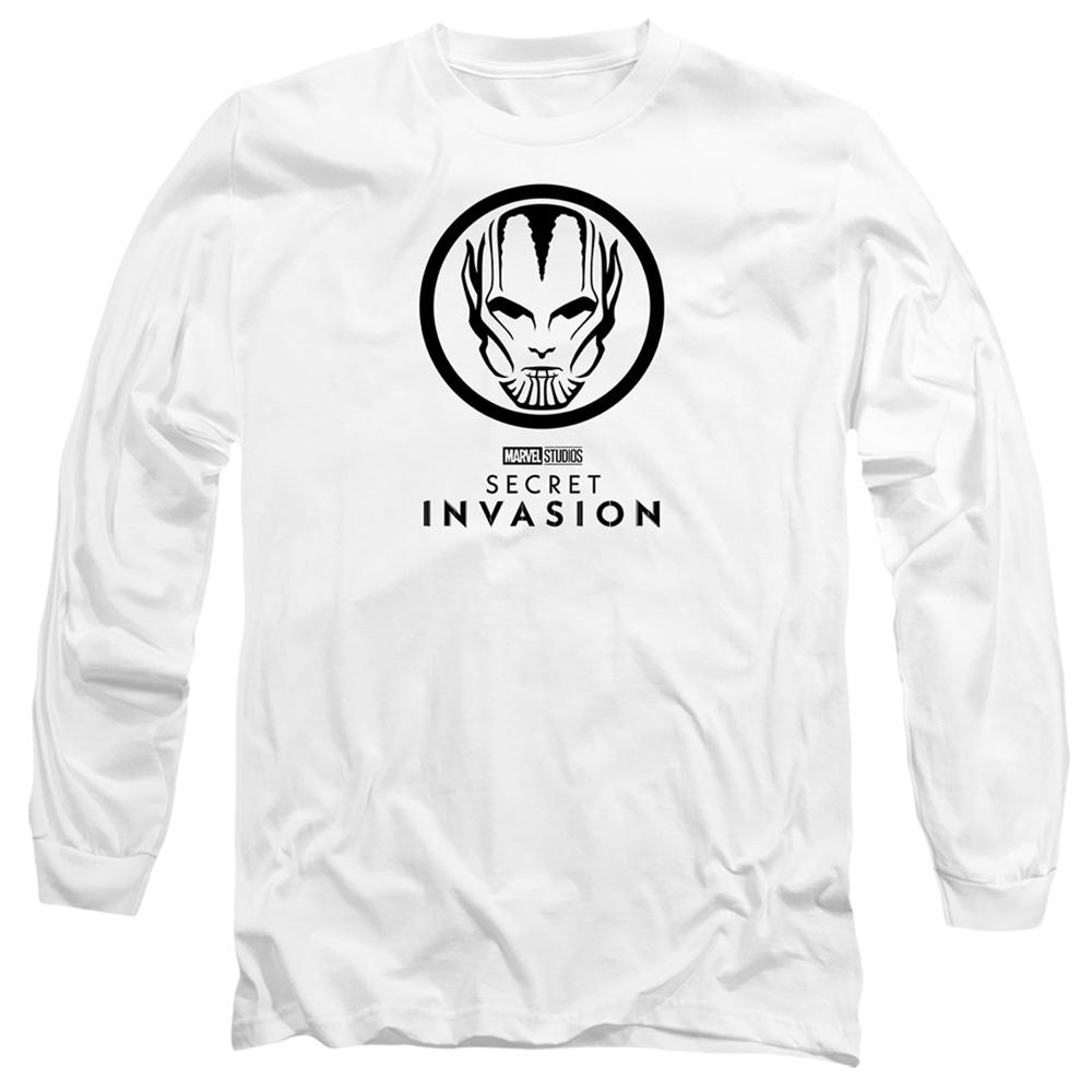 White - Front - Marvel Unisex Adult Secret Invasion Mono Badge T-Shirt