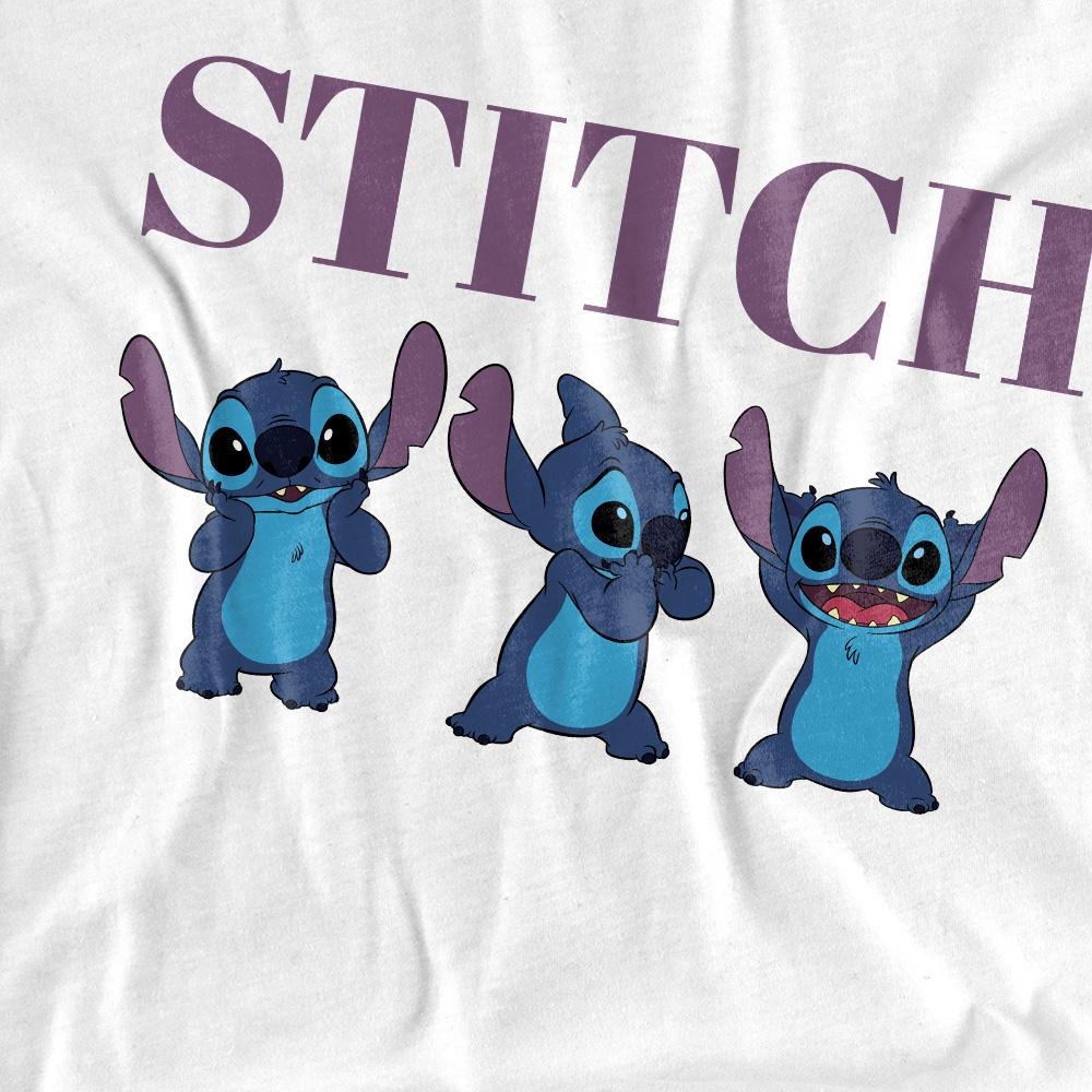 White - Side - Lilo & Stitch Unisex Adult Stitch Triple T-Shirt