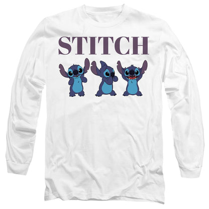 White - Front - Lilo & Stitch Unisex Adult Stitch Triple T-Shirt