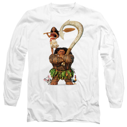 White - Front - Moana Unisex Adult Maui Moana Stacked T-Shirt