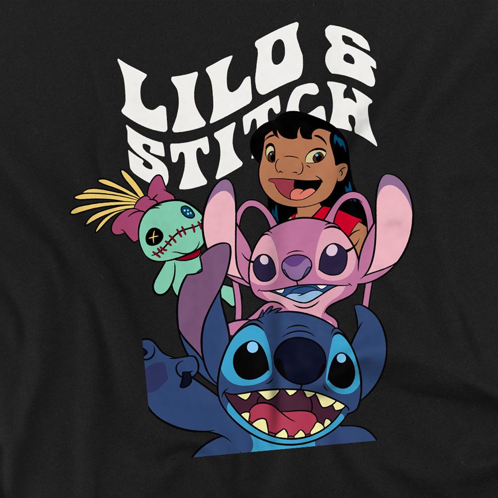 Black - Side - Lilo & Stitch Unisex Adult Character Montage T-Shirt