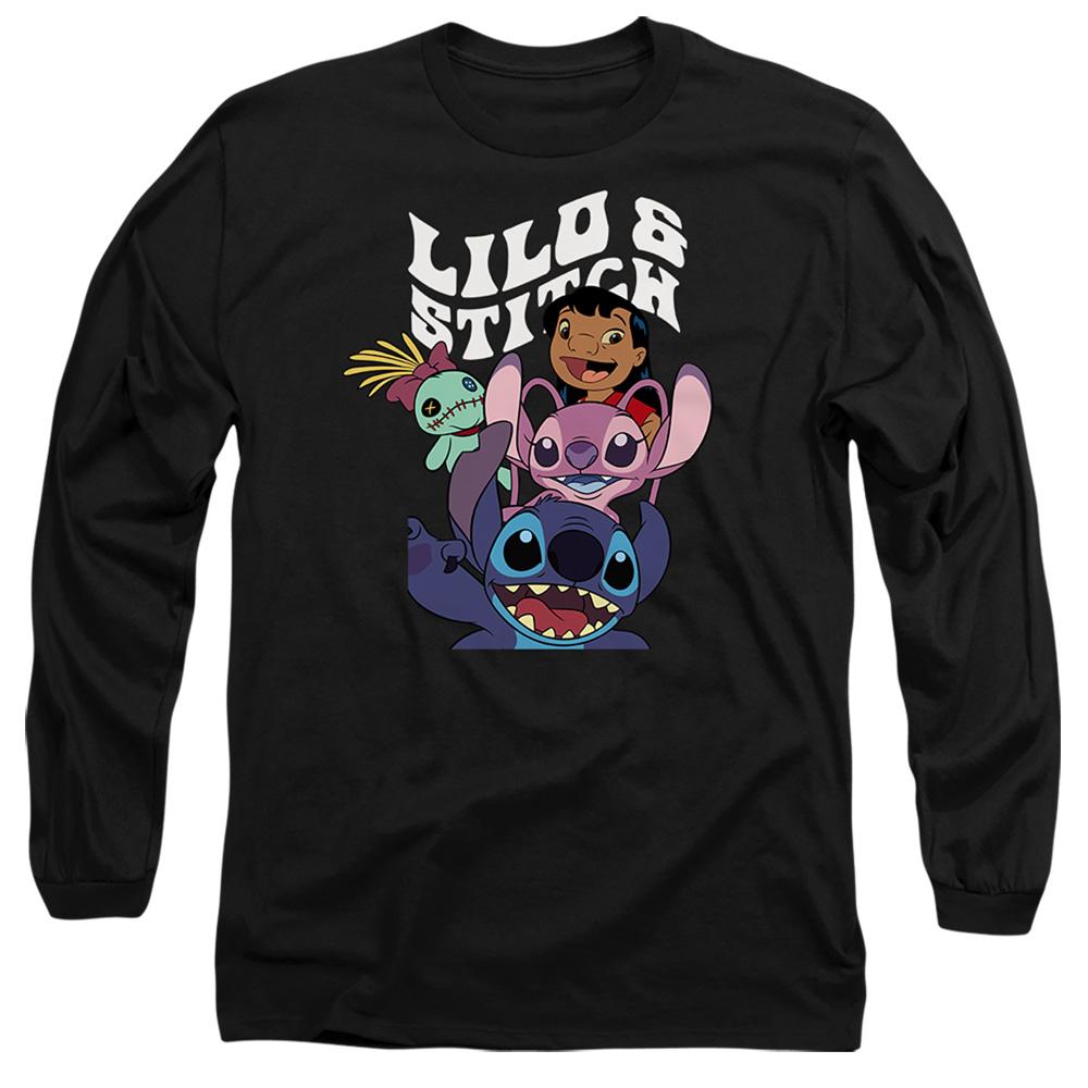 Black - Front - Lilo & Stitch Unisex Adult Character Montage T-Shirt