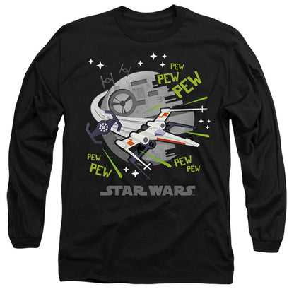 Black - Front - Star Wars Unisex Adult Pew Pew X-Wing T-Shirt