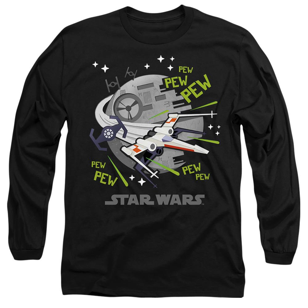 Black - Front - Star Wars Unisex Adult Pew Pew X-Wing T-Shirt